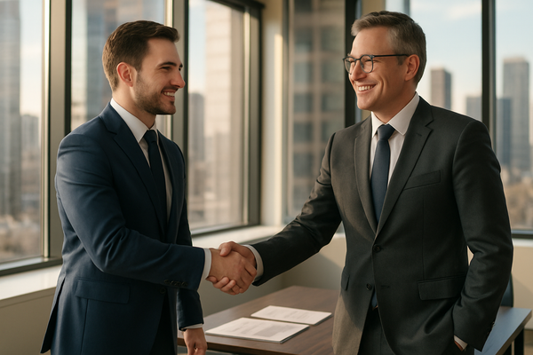 two people makin a bussnes deal